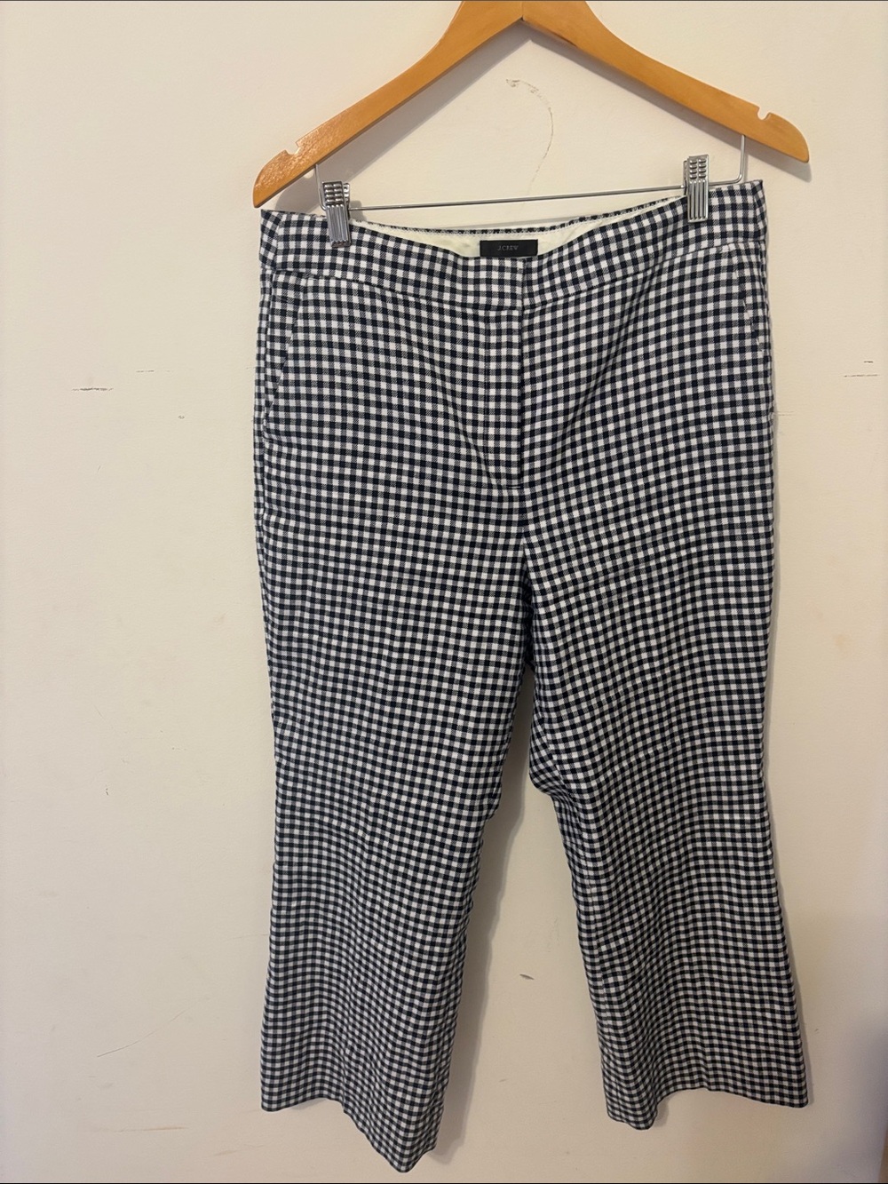 Navy & White Gingham Pants